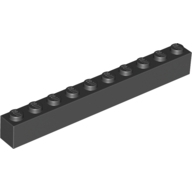 Lego kostka (kostička) 1x10, černá (611126)